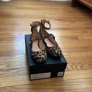 EUC J. Crew Sally Ballet with Straps in calf hair